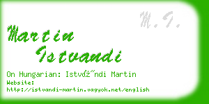 martin istvandi business card